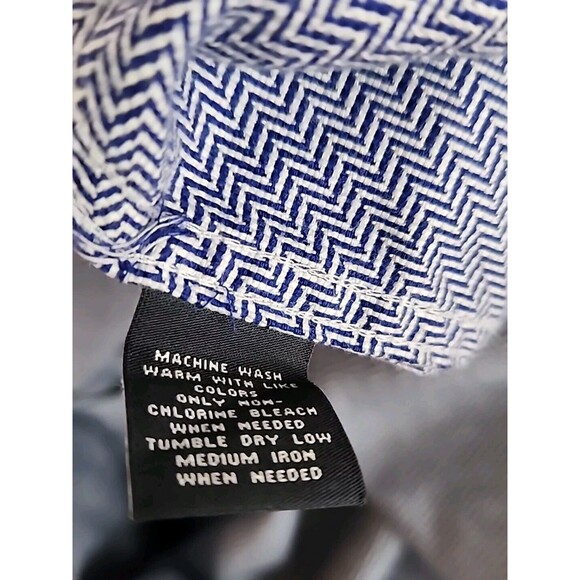 Hart Schaffner Marx Shirt Mens Large Blue Pattern Button Up Long Sleeve Egypt - Picture 11 of 11